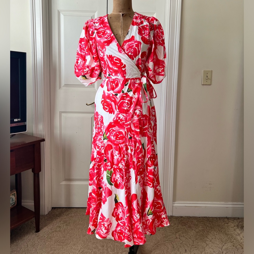 Floral Wrap Dress with Pockets
